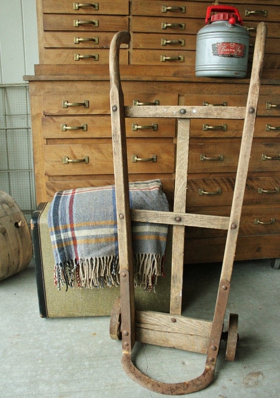 Antique Industrial Hand Truck by robinseggbleunest on Etsy