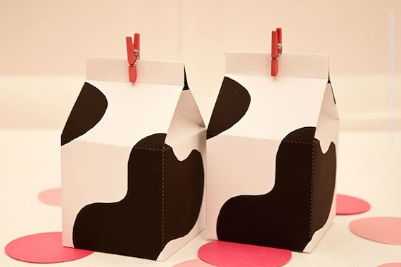 Milk Carton Favor Box - DIY Printable PDF Il_570xn