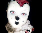 ADULT...JuJu B the Clown...OOAK pink and black striped erotic ceramic diLdoll of clay handmade dildo