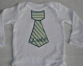 Baby Boy Onesie Tie Personalize with Name newborn toddler long sleeve