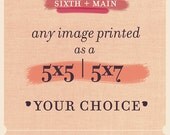 your choice, any image 5x5 or 5x7 photographic print, Los Angeles beach urban nursery botanical, Myan Soffia photography