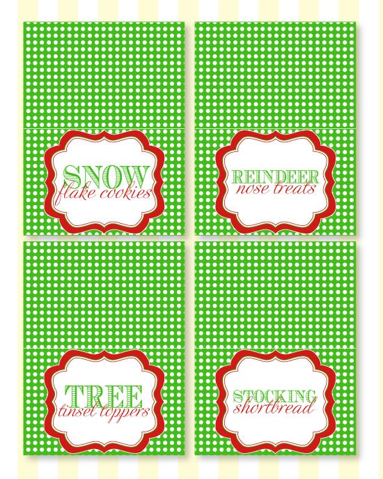 Christmas PRINTABLE Party Food Label Tent Cards by Love The Day Il_570xn