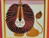 RARE Vintage Kenneth Townsend Menagerie Lion King Tile No 25 on Etsy by EdibleComplex