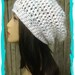 White Speckled Slouch Hat Beanie Crochet