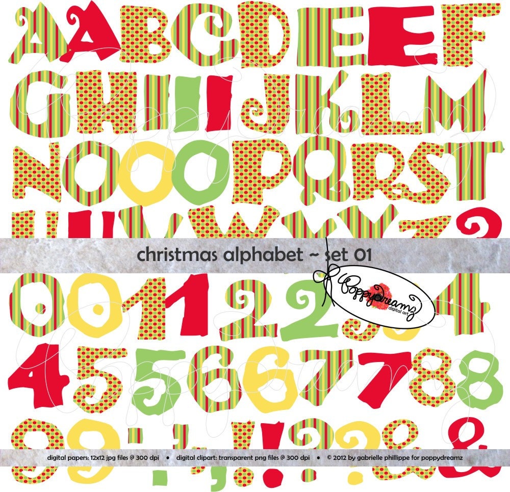 christmas alphabet clipart letters - photo #35