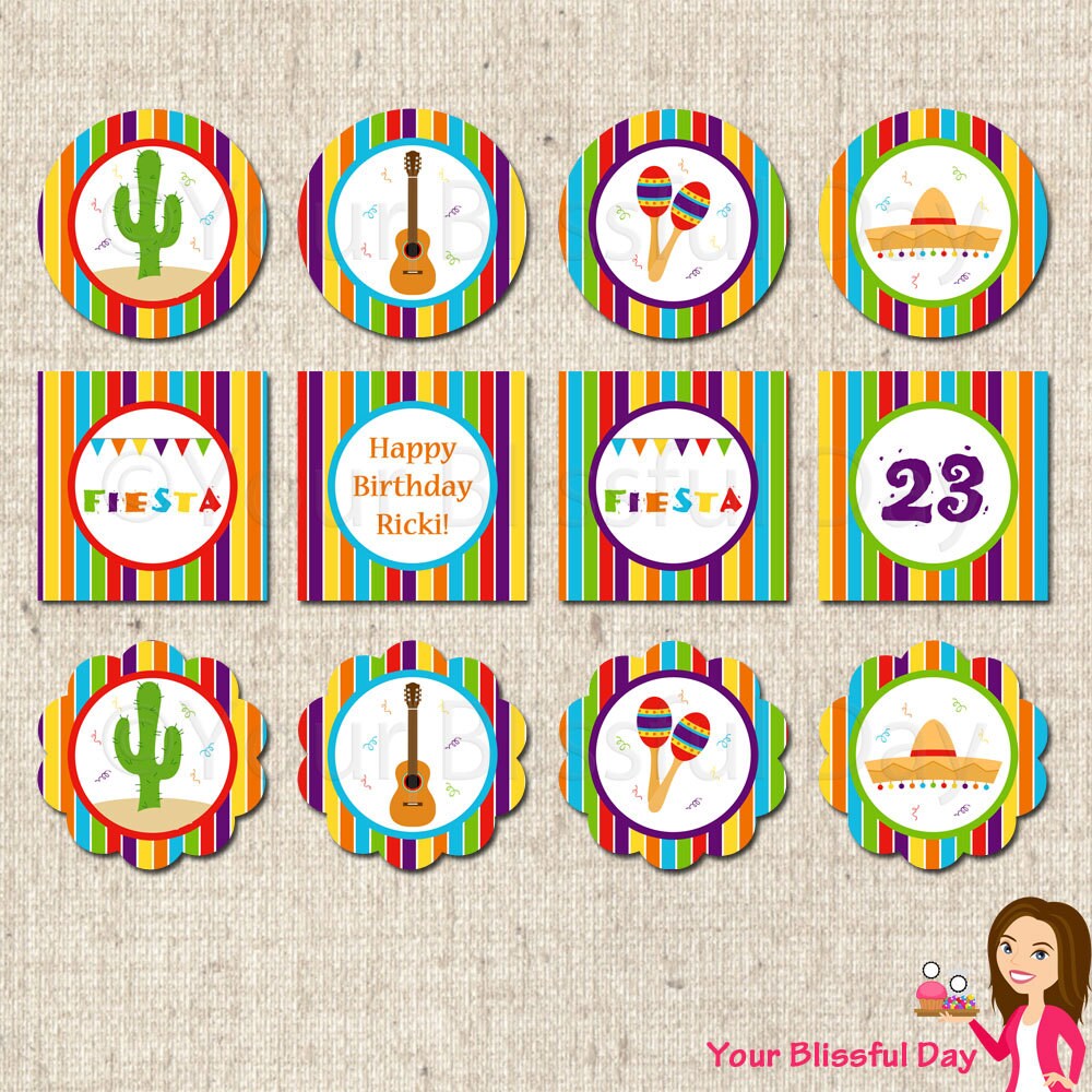 PRINTABLE Fiesta Party Circles Il_570xn