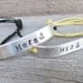 Set of 2 Bracelet Friendship His and Hers Couples Custom Hand Stamped Name Tie On Hemp Cord