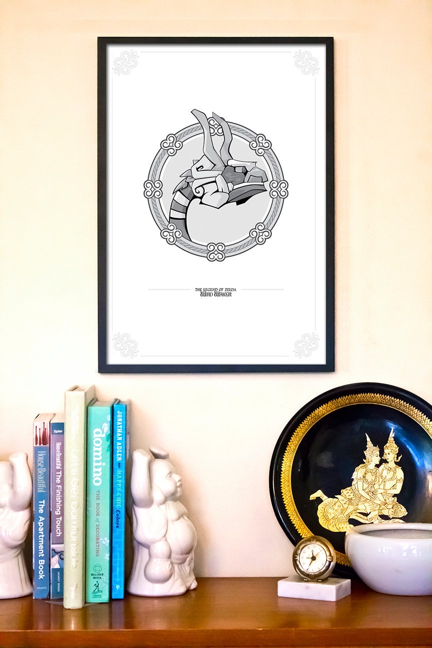 Zelda Inspired Gamer Art // King of Red Lions Poster // 13x19 Legend of Zelda Wind Waker Print