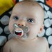 The Comedian- Custom Hand Painted Pacifier- MAM 0-6 month BLUE