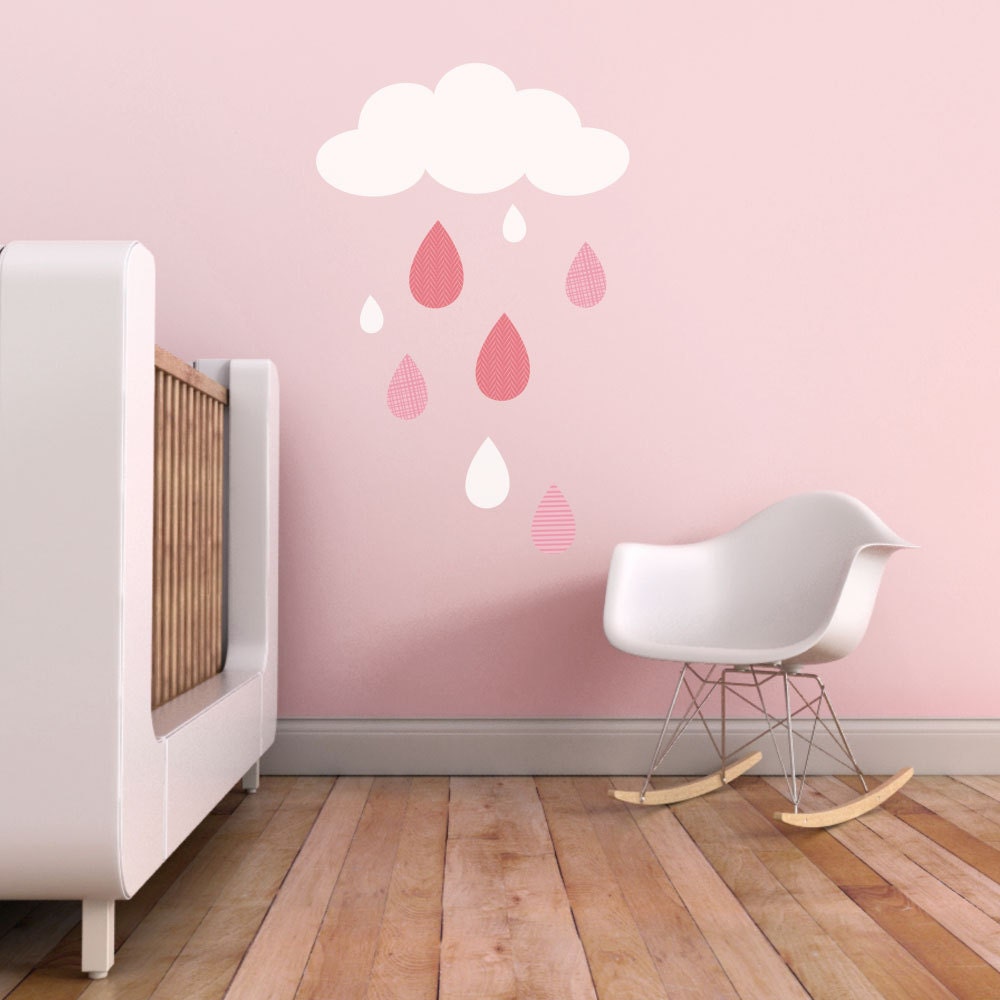 Kids Wall Decal - Rain Drops Children Wall Decal