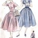 1950s Misses Summer Shirtwaist Dress Vintage Sewing Pattern, Rockabilly, Summer Fashion, Vogue 8606 bust 34"