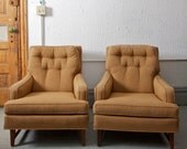 Pair of Mid Century Modern Club Chairs - Original Upholstery - 50s 60s Mad Men