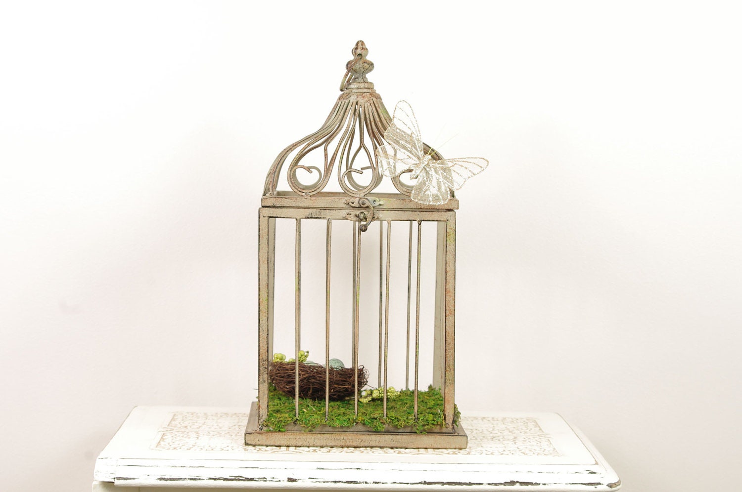 Large Metal Birdcage - Wedding Decor - Card Box