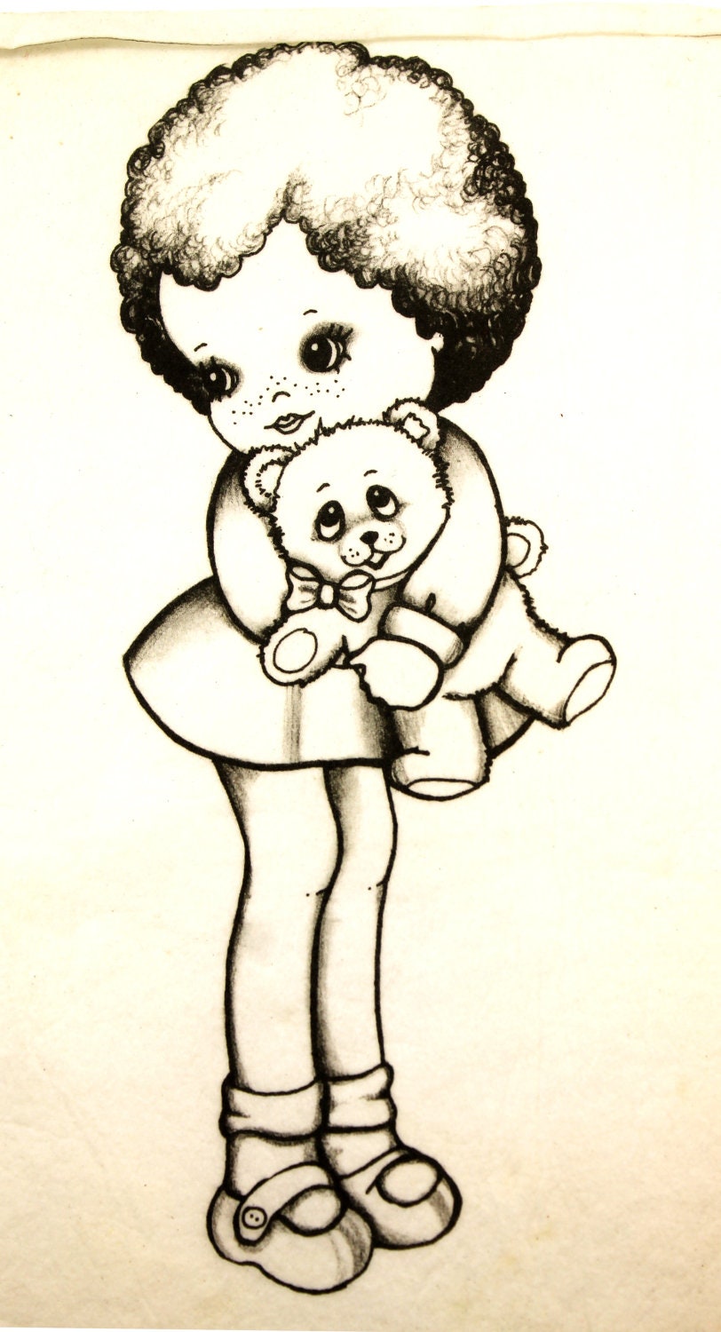 Vintage Hobbytex - Girl with a Teddy