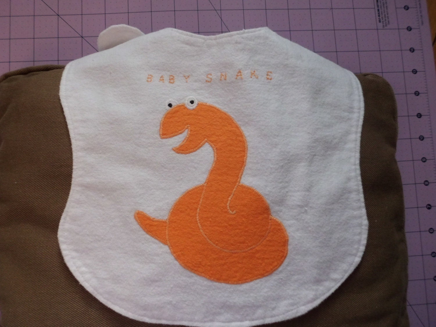 Baby Snake Chinese New Year 2013 Zodiac Animal Baby Bib Multiple colors available