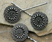 Vintage button hairpins unique bobby pins wedding hair accessories handmade hairpins