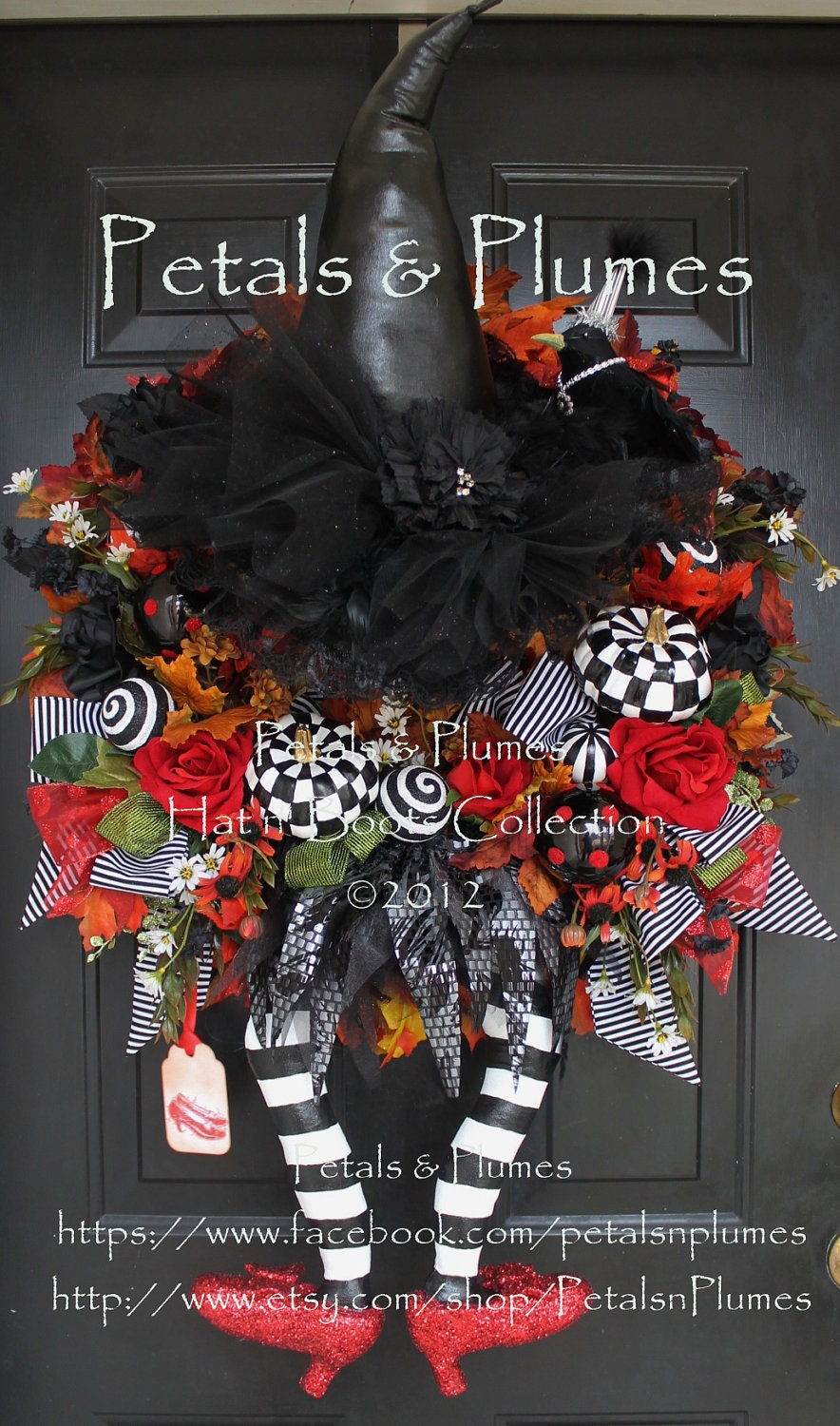 PRE-ORDER For "2014" Delivery Item- Halloween Witch Wreath- WiCkEd WiTcH with Ruby Red Slippers-Fall Wreath (PLEASE See Production Time)