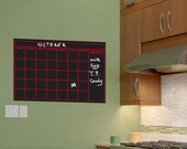 Chalkboard Calendar  - Vinyl Wall Art - FREE Shipping - Fun Organizing Blackboard Wall Decal