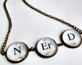 Nerd Periodic Table Brass Necklace Geek