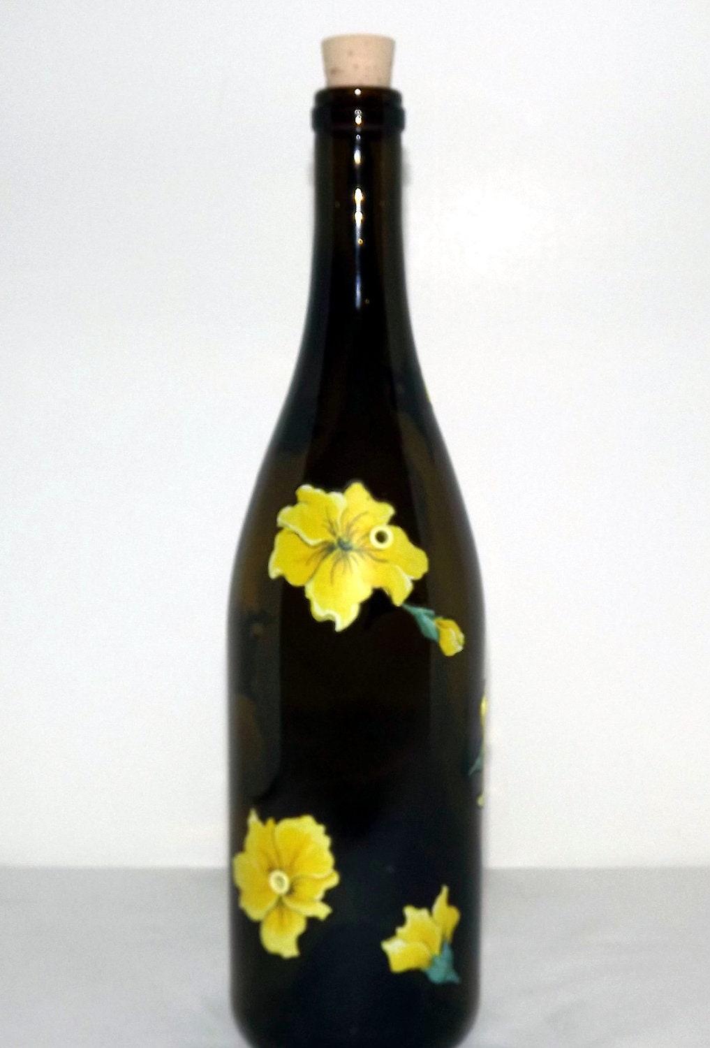 Recycled Yellow Blossom Wine Bottle Incense Burner