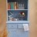 Vintage Wood Shelf & Cabinet Unit in Lovely Blue