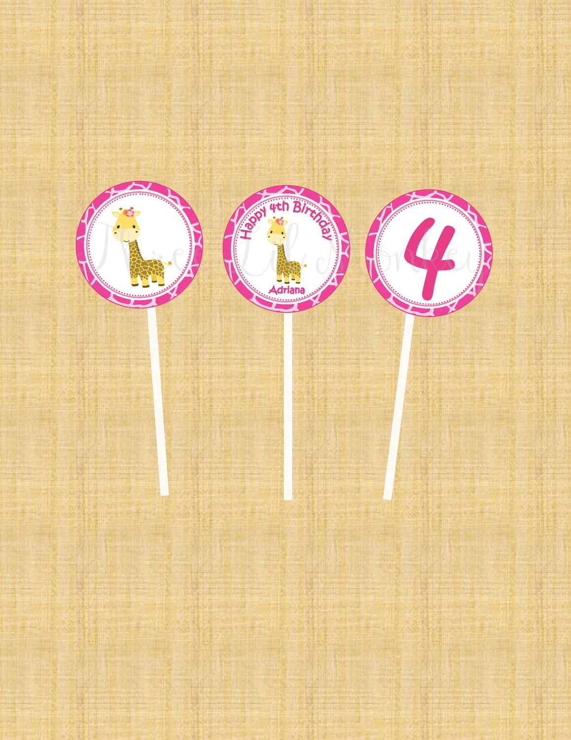 Giraffe Cupcake Toppers-Printables Il_570xn