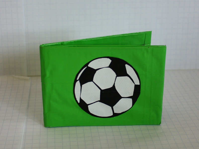 SALE! Soccer Ball Duct Tape Wallet - Lime Green