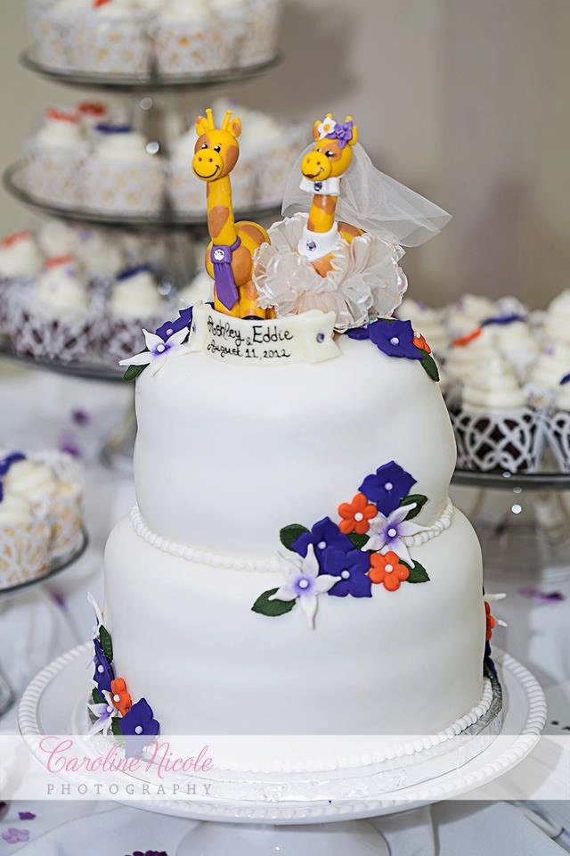 Giraffe wedding cake topper, custom cute cake topper with banner