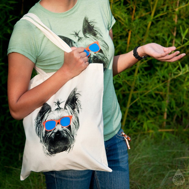 Neon Undorky Yorkie Canvas Tote