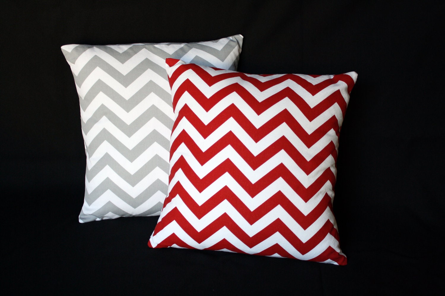 16 in. Red Chevron Throw Pillow Cover