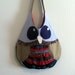 Owl Bag Tote Purse Shoulder Bag with Ruffles Handmade Upcycled OOAK Unique Gift for Owl Lovers
