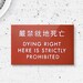 Funny Sign. Chinglish Humor. Dying Strictly Prohibited