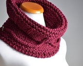 Cranberry Silk Cashmerino Caplet - Burgundy Chunky Cowl