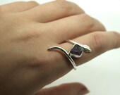Sterling silver & amethyst snake ring