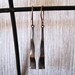 antiqued copper. geometric charm. minimalist earrings. rustic.