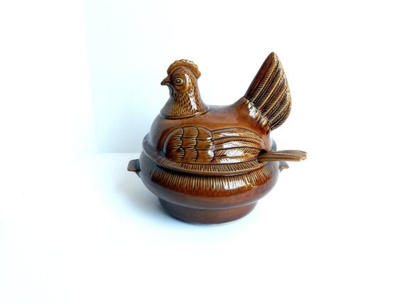 Vintage Rooster Chicken Soup Tureen with by