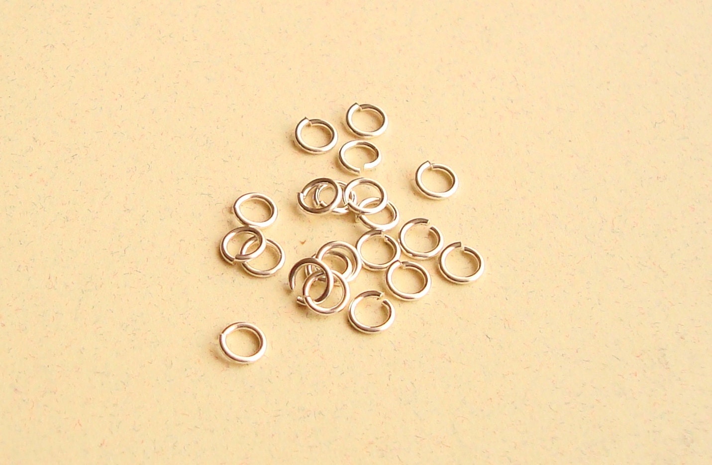 Bulk, 50 Pieces - OPEN - Sterling Silver Jump Rings, 4mm, 22 Gauge