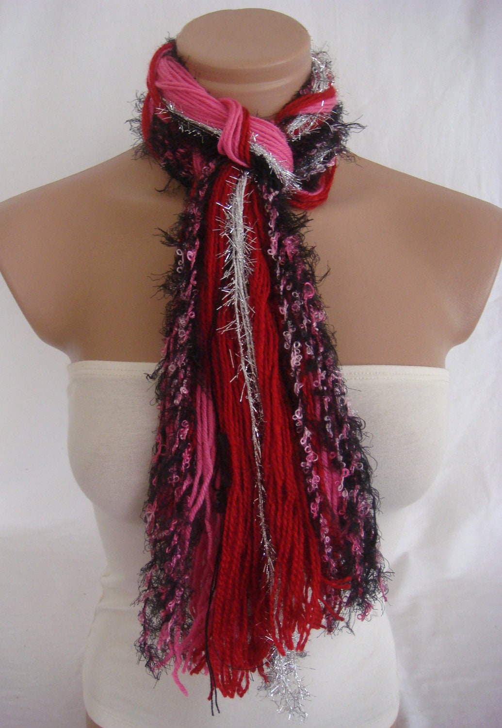 Fringe Scarf, Knotted Scarf by Arzu's Style