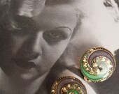 Signed Pierre Bex Art Deco-Style Earrings