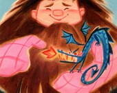 Potter Pets MINI Print: Hagrid & Norberta