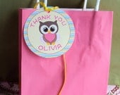 Owl Favor Tag, Owl Favor , Owl Party Favor tag