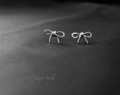 Silver Stud Ear Rings Bow Ear Rings Modern Jewelry Contemporary Unique designer handmade jewelry Luxe