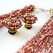 0g 00g and Up Custom Plugs Upcycled Vintage Mid Century Rose Pink Beaded w Necklace SET Size 0 00 Gauges Jewelry for Stretched Ears