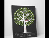 Wedding Tree Guest Book - Guest Book Tree - Poster Wedding Guestbook Tree - 100 Signatures - Art Gallery Wrapped Canvas - Ready To Hang