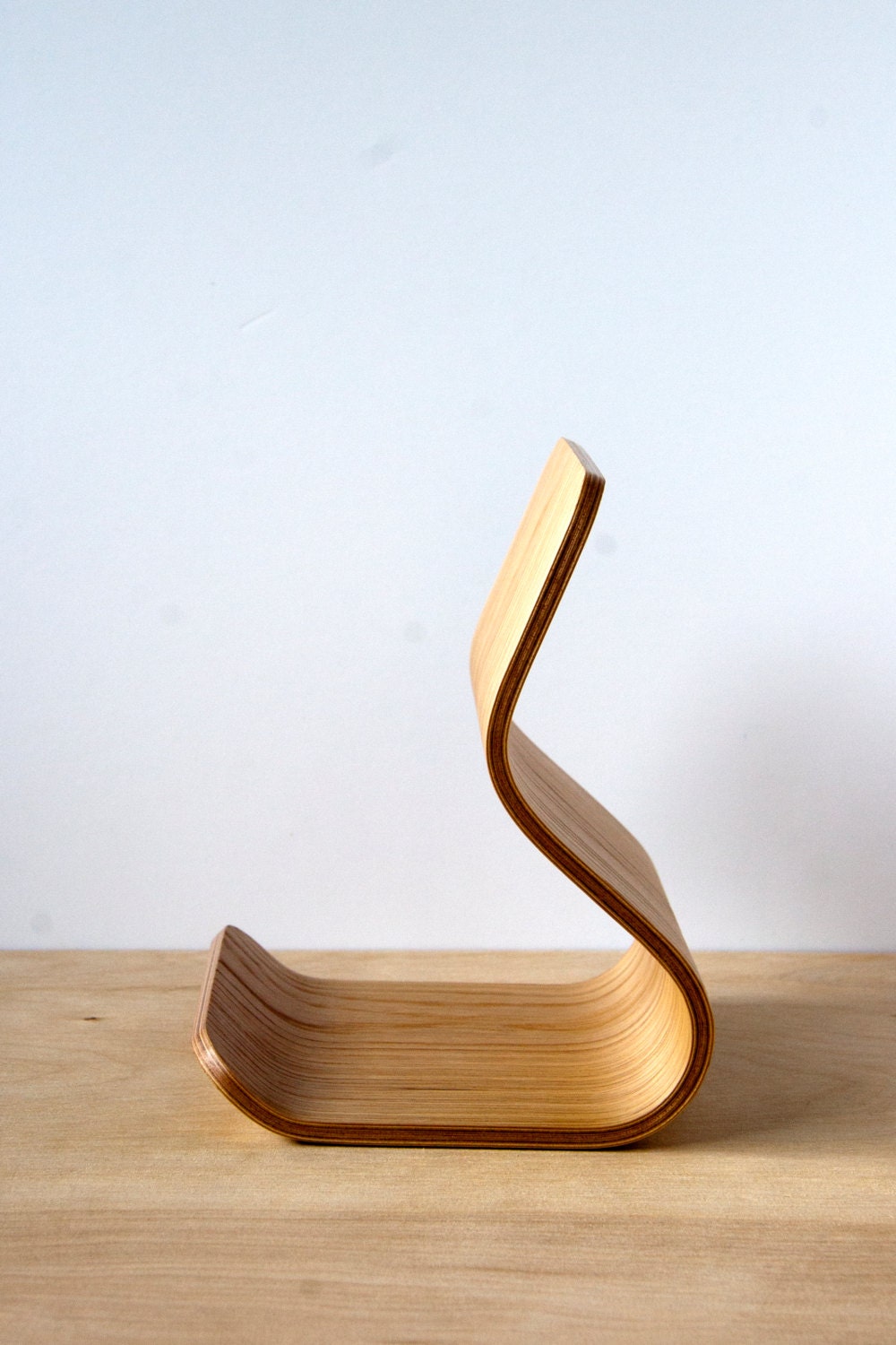 The Ray Tablet Stand Oak Bent Plywood by Ciseal on Etsy