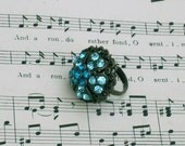 Blue Sparkly Ring,Adjustable Upcycled Jewellery
