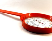 Vintage Orange Frying Pan Thermometer - Vintage Wall Hanging Thermometer