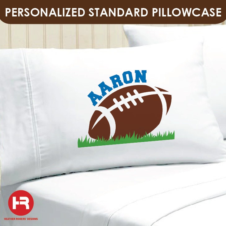 Football Pillowcase Boys Personalized by HeatherRogersDesigns