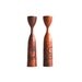 Danish Modern Candlesticks - Carved Wood - Mid Century Decor