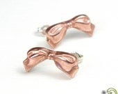 Bow Post Earrings - Stud Earrings - Handcrafted Pure Copper Jewelry